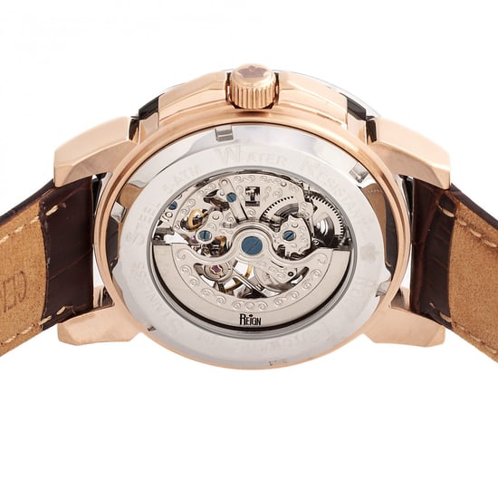 Reign Philippe Automatische Skeleton Leren Band Horloge - Image 4