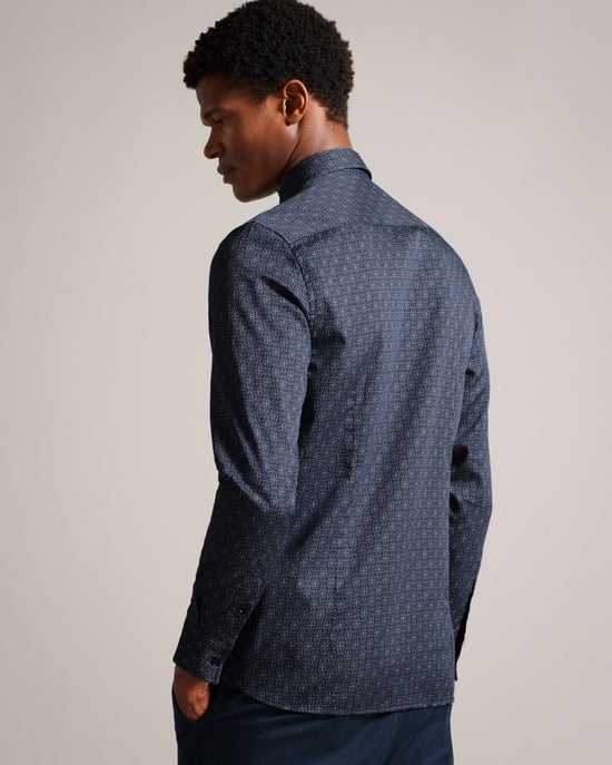 Ted Baker Pavia Mens Long Sleeve Geometric Star Print Shirt