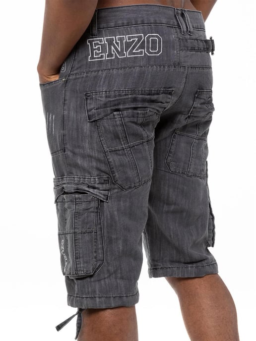 Enzo Heren Cargo Combat Denim Short - Image 4
