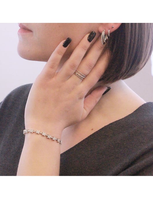 Duo Circlet-örhängen - silver och kristall - Image 6