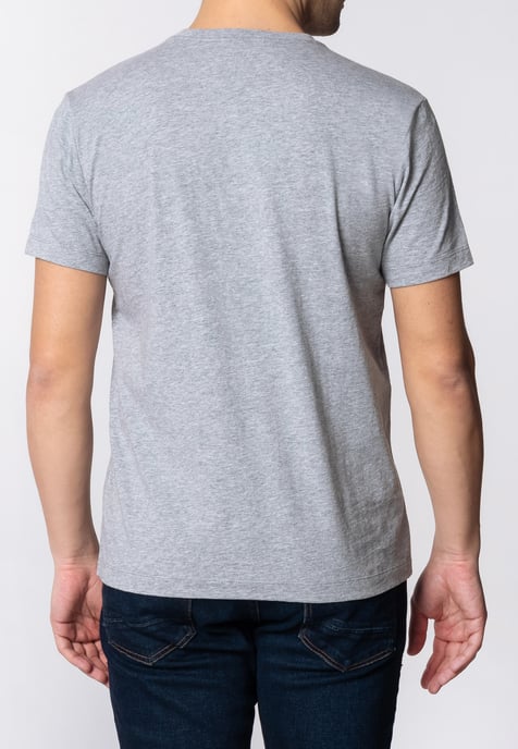 Porter Mens Cotton T-Shirt With Large Music Poster Print In Grey Marl