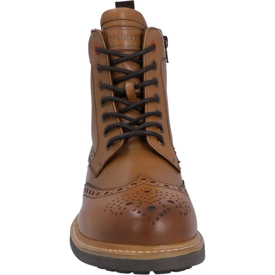 Hunter Cawdor Leer Heren Tan Brogues Schoenen - Image 3