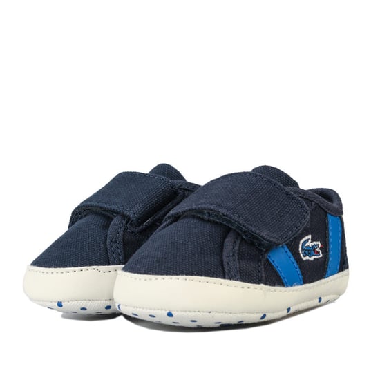Boy's Lacoste Baby Sideline Crib Trainers in navy Green