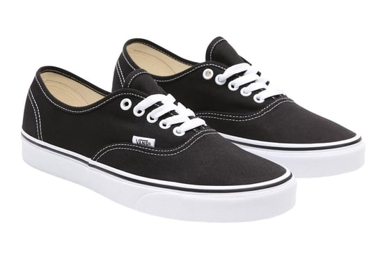 Herrars och Damers Vans Authentic Canvas Skor - (Svart / Vit) - Image 4