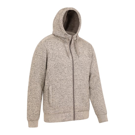 Mountain Warehouse Mens Nevis II Faux Fur Hoodie (Beige) - Image 4