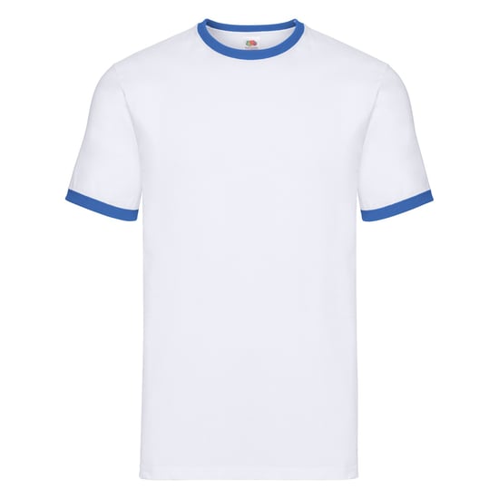 Fruit of the Loom Heren Ringer Contrast T-shirt (Wit/royaal blauw) - Image 1