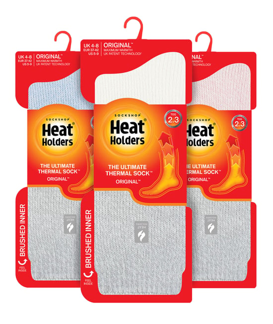 HEAT HOLDERS - 3-pack Multipack isolerade termosockor för damer för vintern - Plain H&T - Image 2