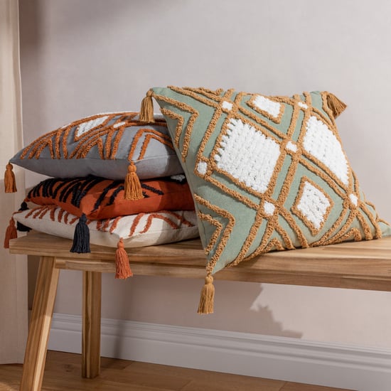 furn. Aquene Tufted Tasselled Cushion Cover - Image 5