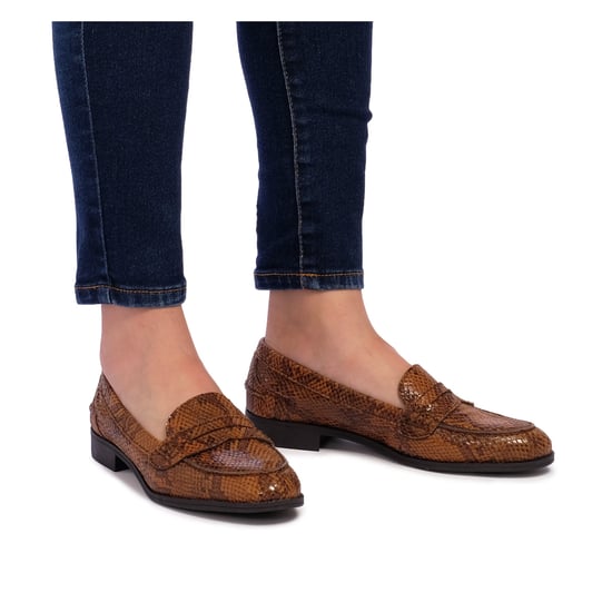 Eva López Leather Moccasin Snake Mask Women's