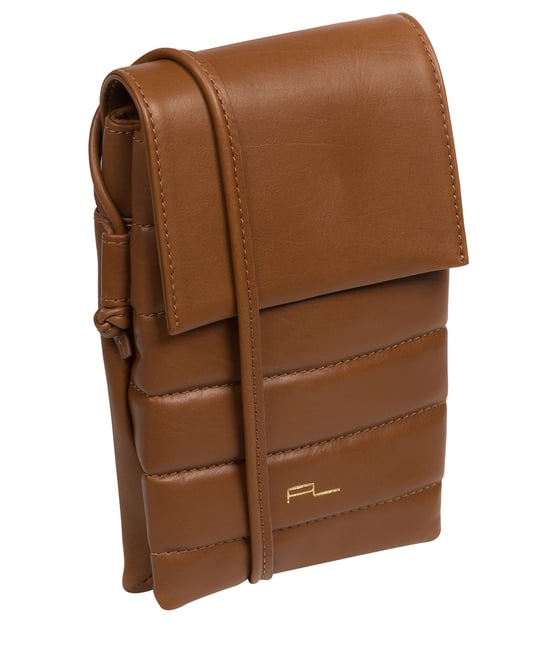 'Lilian' Chestnut Nappa Leather Cross Body Phone Bag
