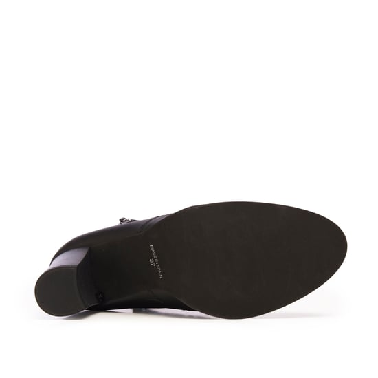 Eva López Leather Ankle Boots Heel Black Women's