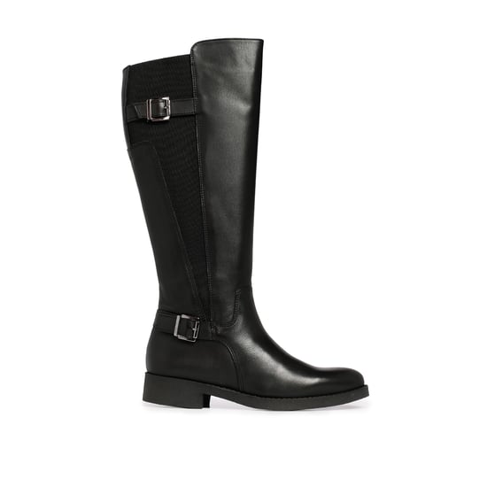 Eva López Leather High Boot Heel Women Black
