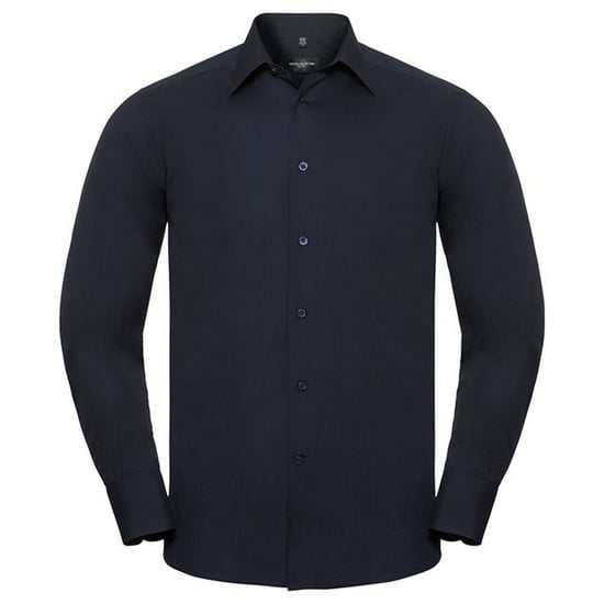 Russell Collection Mens Polycotton Easy-Care Long-Sleeved Formal Shirt (French Navy) - Image 1