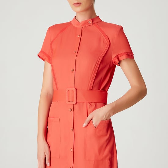 Gestructureerde korte shirt-jurk - Image 3
