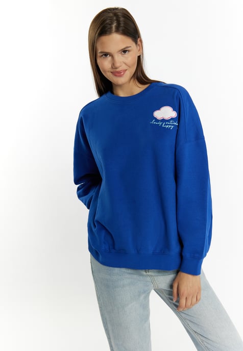 Mymo Sweatshirt met applicatie Dames koningsblauw - Image 3