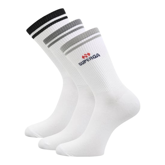 Superga Unisex Adult Ribbed Knitted Socks (Pack of 3) (White) - Image 1