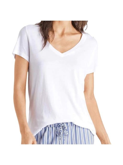 Superdry dames T-shirt met geborduurd logo en V-hals. - Image 1