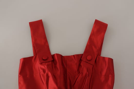 Dolce & Gabbana Röd A-linjeformad Plisserad Satin Silke Klänning för Kvinnor - Image 5
