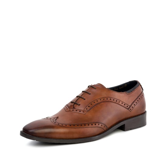 Goodwin Smith Albany Tan Winged Toe Oxford Leather Shoe