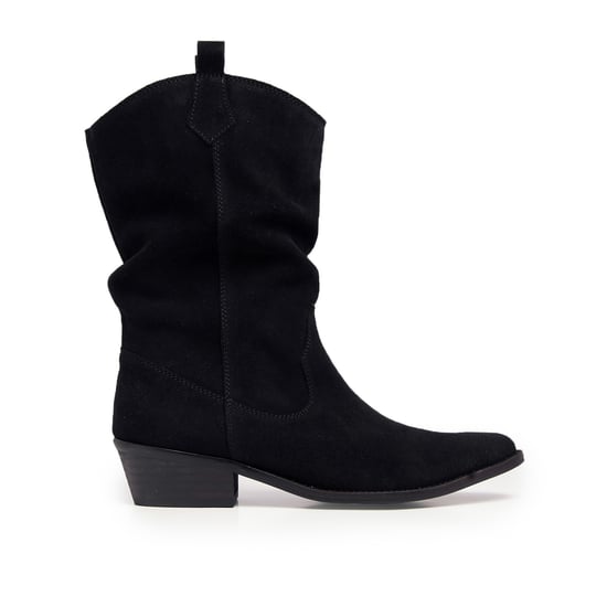 Eva Lopez Leather Grey Boots Women Cowboy Heel
