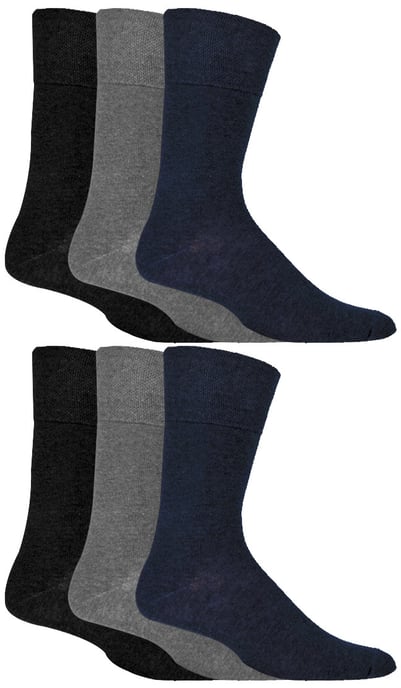 Gentle Grip - Mens 6 Pair Multipack Diabetic Sock with Honey Comb Top and Hand linked Toe Seams - BNG - Image 1