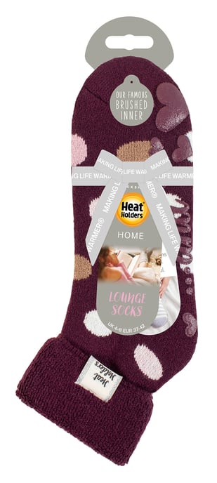 Mysiga damstrumpor med vändbar mudd | värmehållare | varma fluffiga loungestrumpor för vintern - Cabernet Dots - Image 2