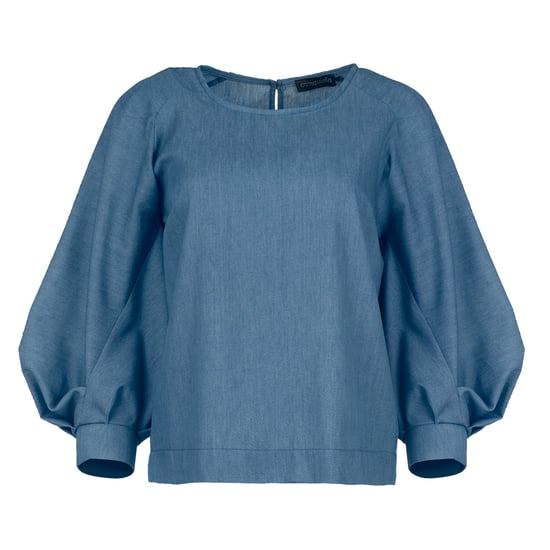 Indigo Top with Bishop Sleeves