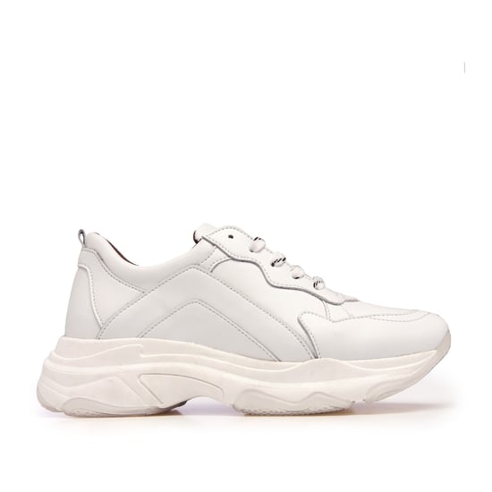 María Barceló Womens Lace-Up Sport Sneakers in White