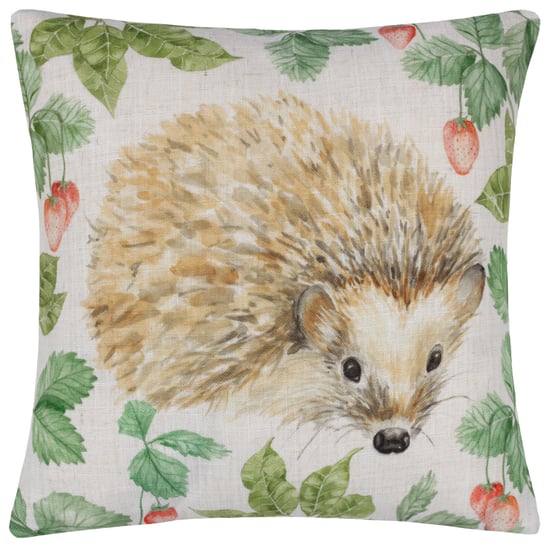 Evans Lichfield Grove Hedgehog Watercolour Printed Feather Filled Cushion - Image 1