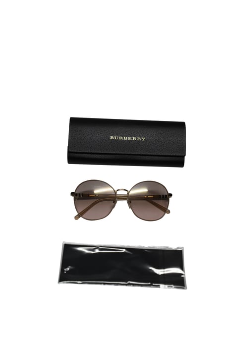 Burberry 3094 Gradient Round Sunglasses in Brown Metal - Image 6