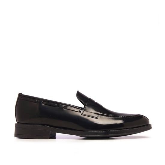 Men's Leather Moccasin Shoes in Black