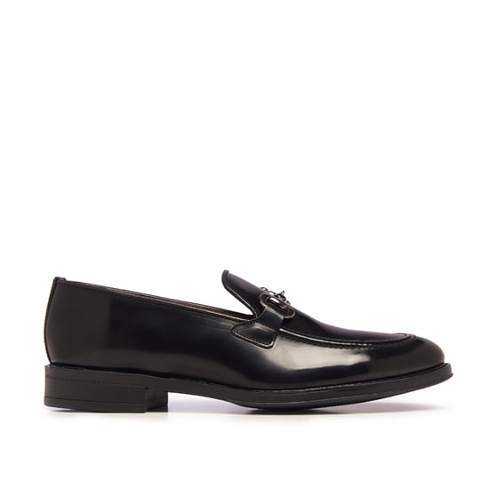Men's Leather Moccasin Shoes in Black