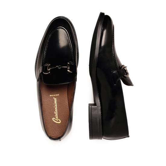 Men's Leather Moccasin Shoes in Black