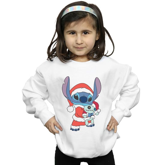 Disney Girls Lilo And Stitch Stitch Christmas Sweatshirt (White)