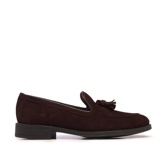 Men's Leather Moccasin Tassel Loafers Classic Shoes in Brown
