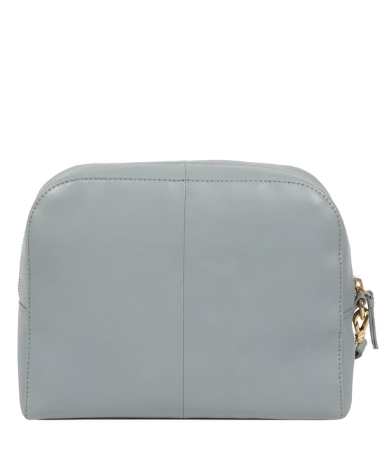 'Brompton' Cashmere Blue Leather Make-Up Bag