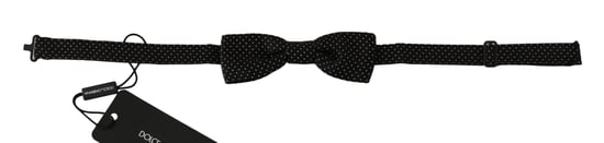 Dolce & Gabbana Black Polka Dots Silk Adjustable Neck Papillon Men's Bow Tie - Image 1