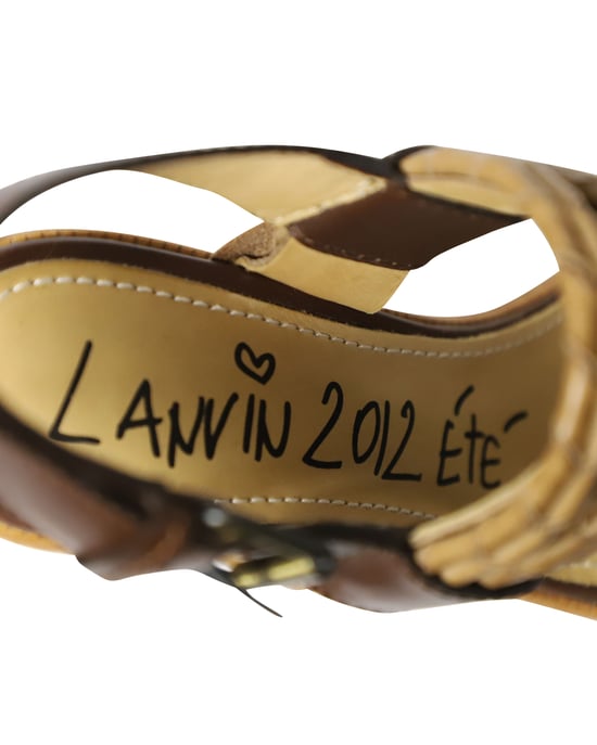 Lanvin Houten Hakken in Bruin Leder - Image 6