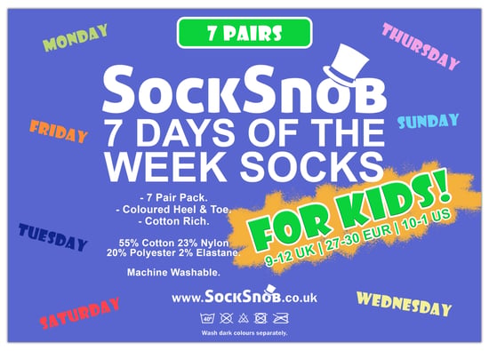Set van 7 katoenen kindersokken voor nieuwe dagen van de week - Blauw - Image 2