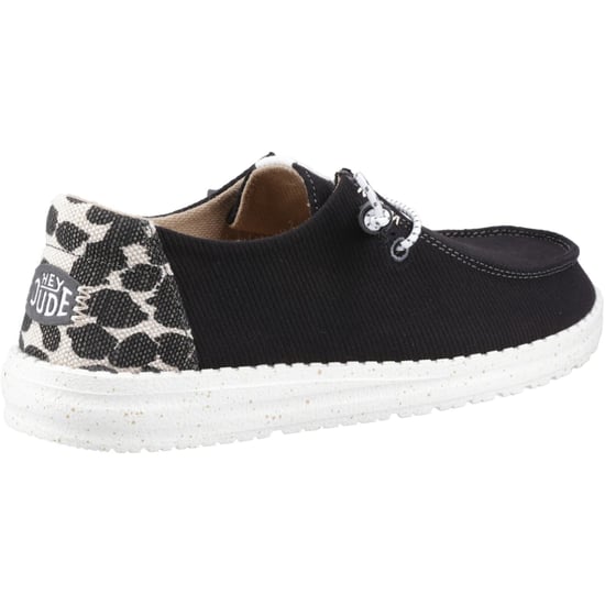 HEYDUDE Wendy Leopard Cotton Blend Women's Black/Leopard Loafers - Image 2