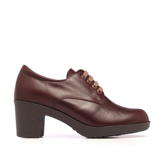 Women's Leather Blucher Shoes Laces in Brown