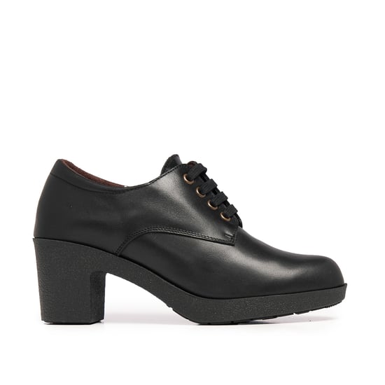 Women's Leather Blucher Shoes Laces in Black