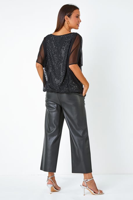 Sparkle Mesh Stretch Overlay Top