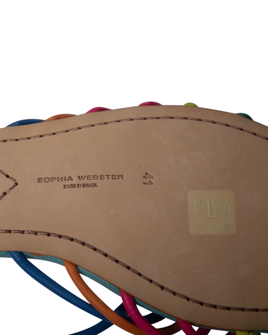 Sophia Webster Rainbow Strappy Sandals in Multicolor Leather - Image 5
