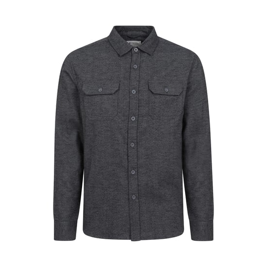 Mountain Warehouse Mens Trace Flannel Long-Sleeved Shirt (Dark Grey)