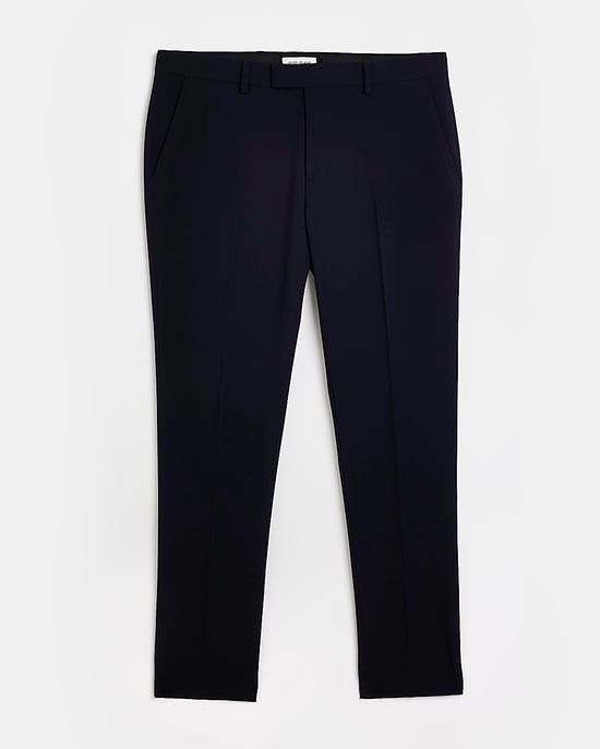 River Island Mens Suit Trousers Navy Super Skinny Fit