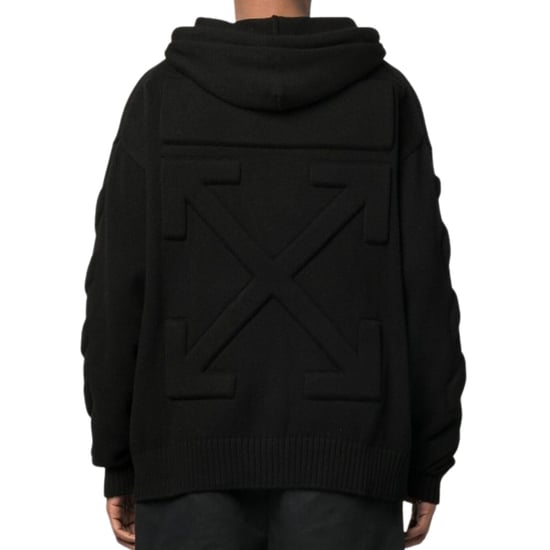 Off-White 3D Diag Knit Black Hoodie