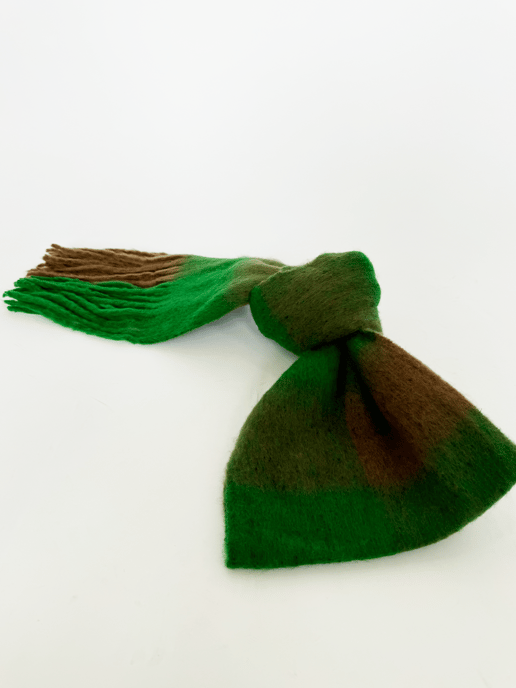 Khaki Trapper & Brown Green Check Scarf Set - Mens