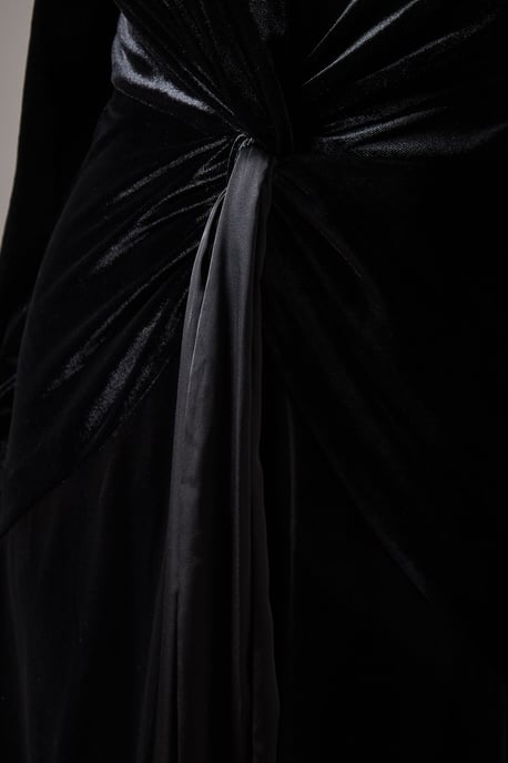 Coast Womens A-Line Dress Black Polyester Long Sleeve Midi Satin - Image 5