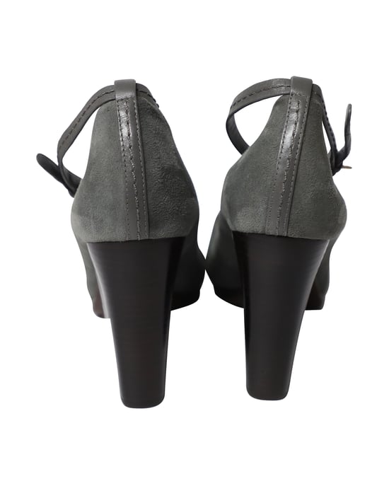 Tory Burch Block Heel Pumps in Grey Suede - Image 4